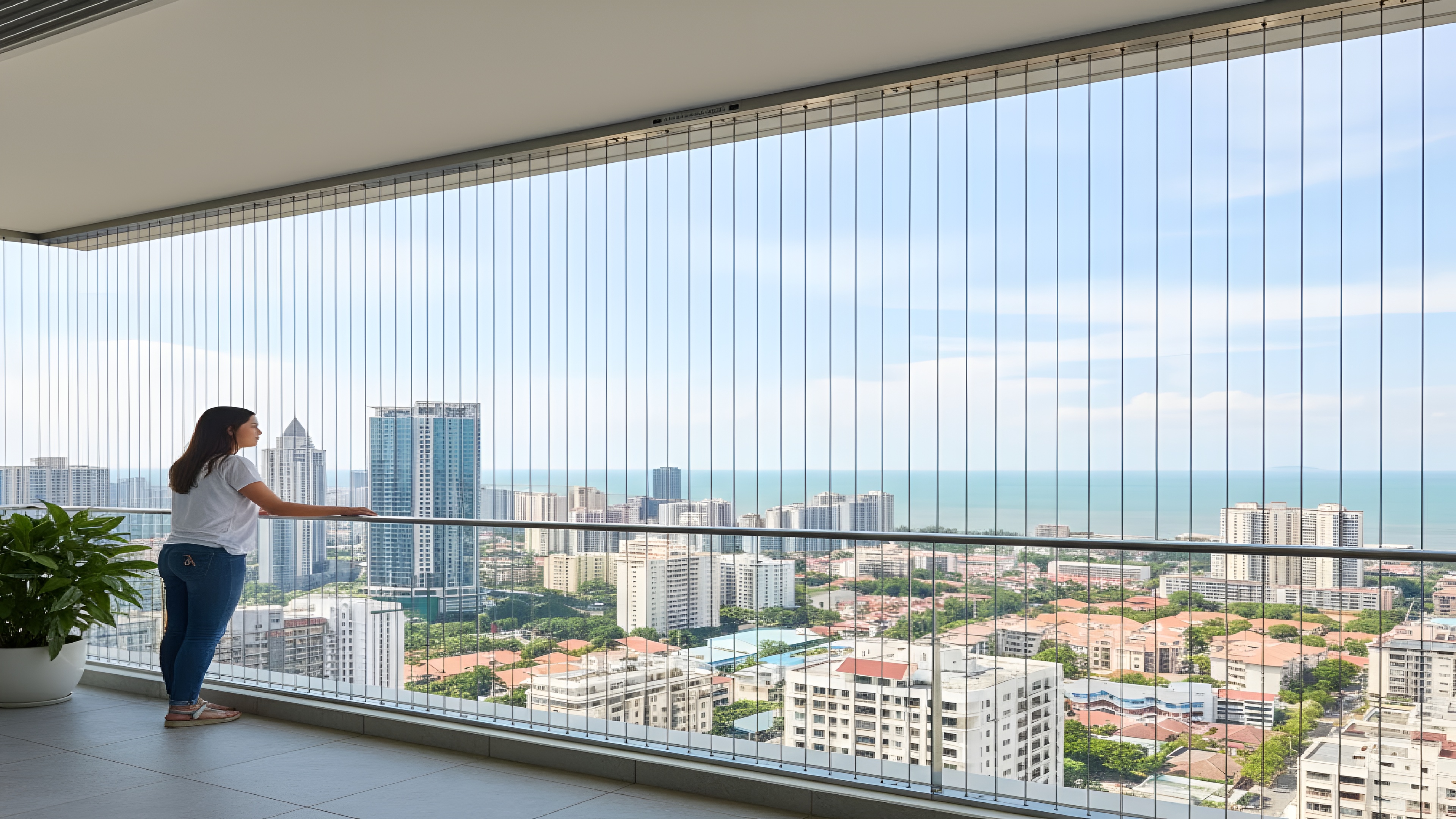 Transparent Safety Grill for Balconies